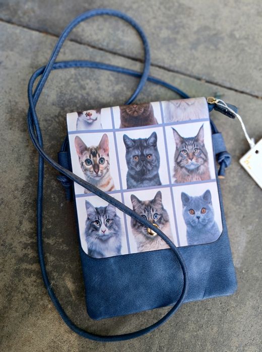 Torebka eko skóra listonoszka Kot wyprzedaż