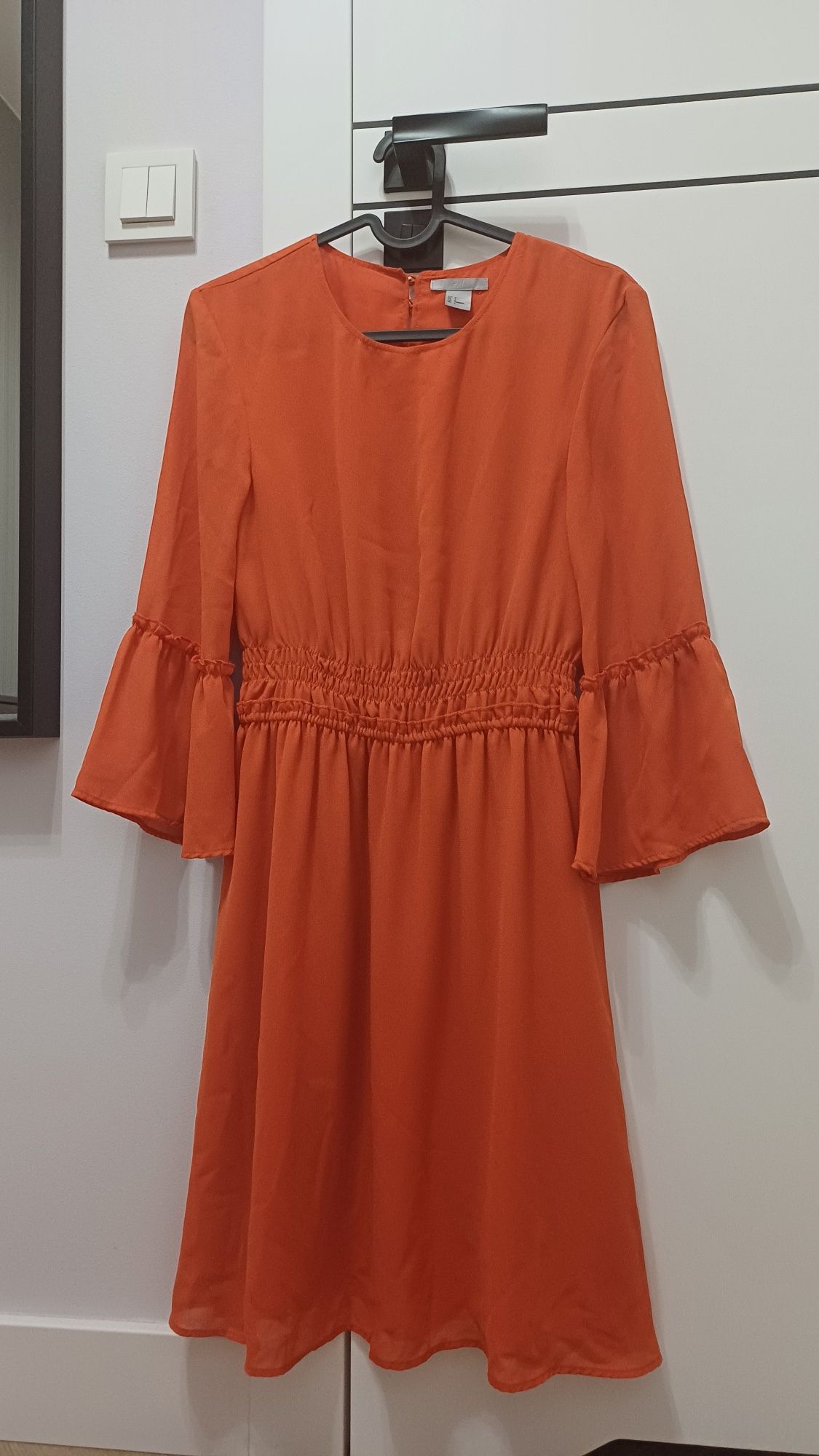 Pomarańczowa sukienka boho H&M
