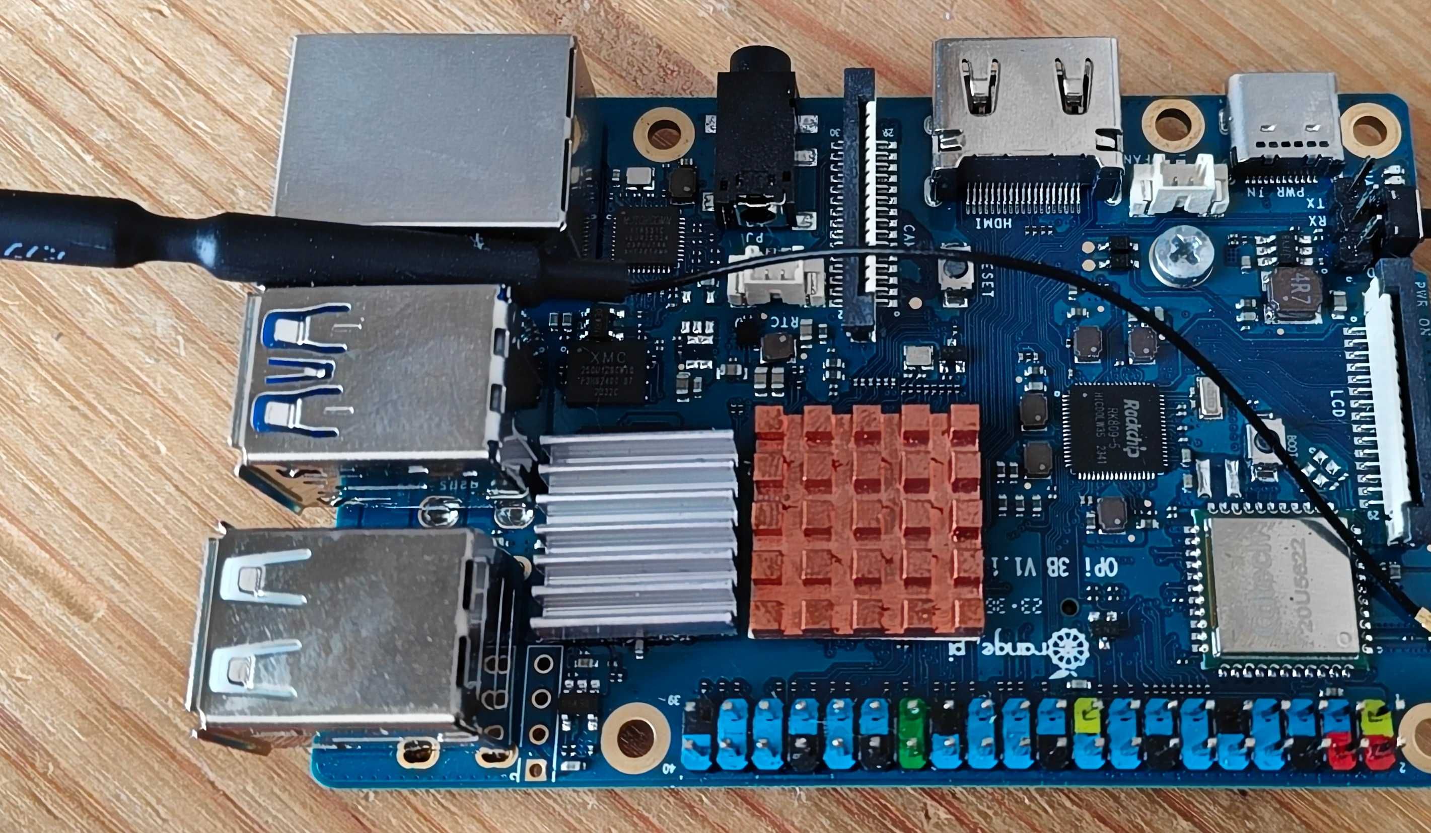 Linux компьютер Orange Pi 3B: 2GB Ram + SSD M.2 NVMe 128Gb