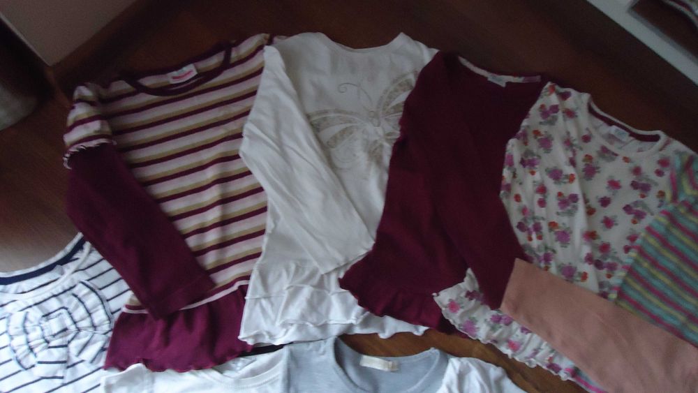 10szt/40zł r110/116 paka bluzki z długim rękawem koszulki długi rękaw