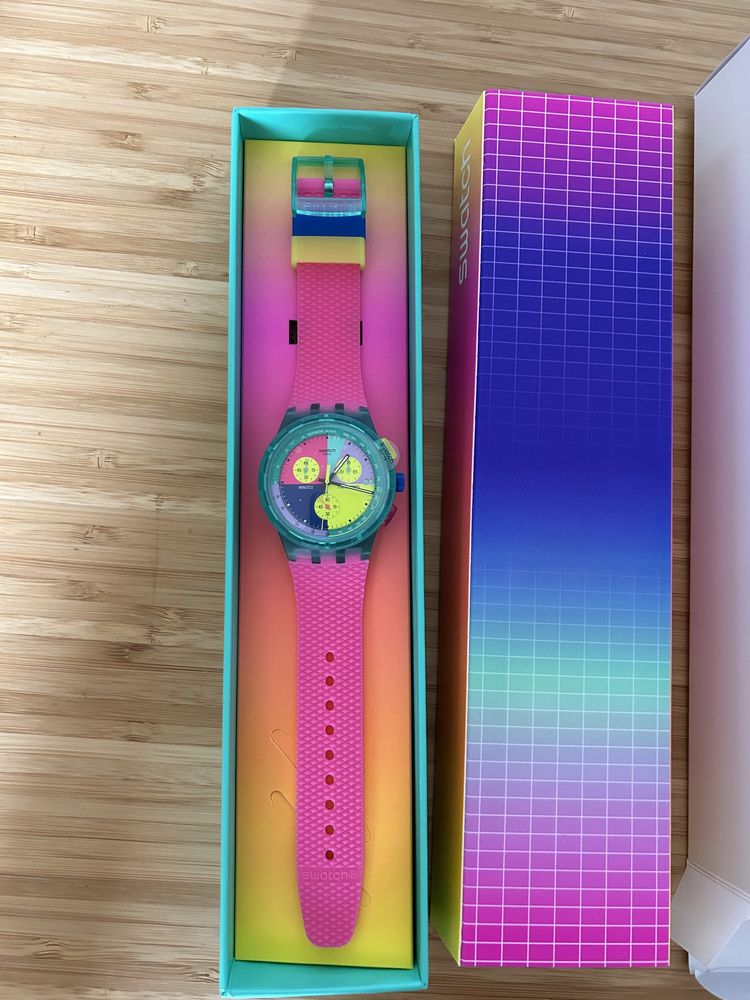 Swatch SUSG408 neon flash arrow zegarek