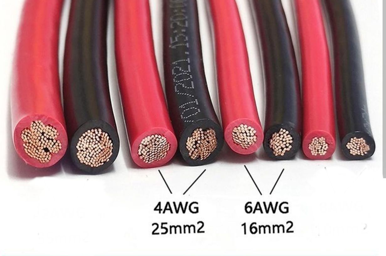 Кабель силиконовый 4awg ,6 awg ,16mm²,25 mm²