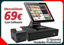 POS / Registadora Touch Completo com Software 2 Postos
