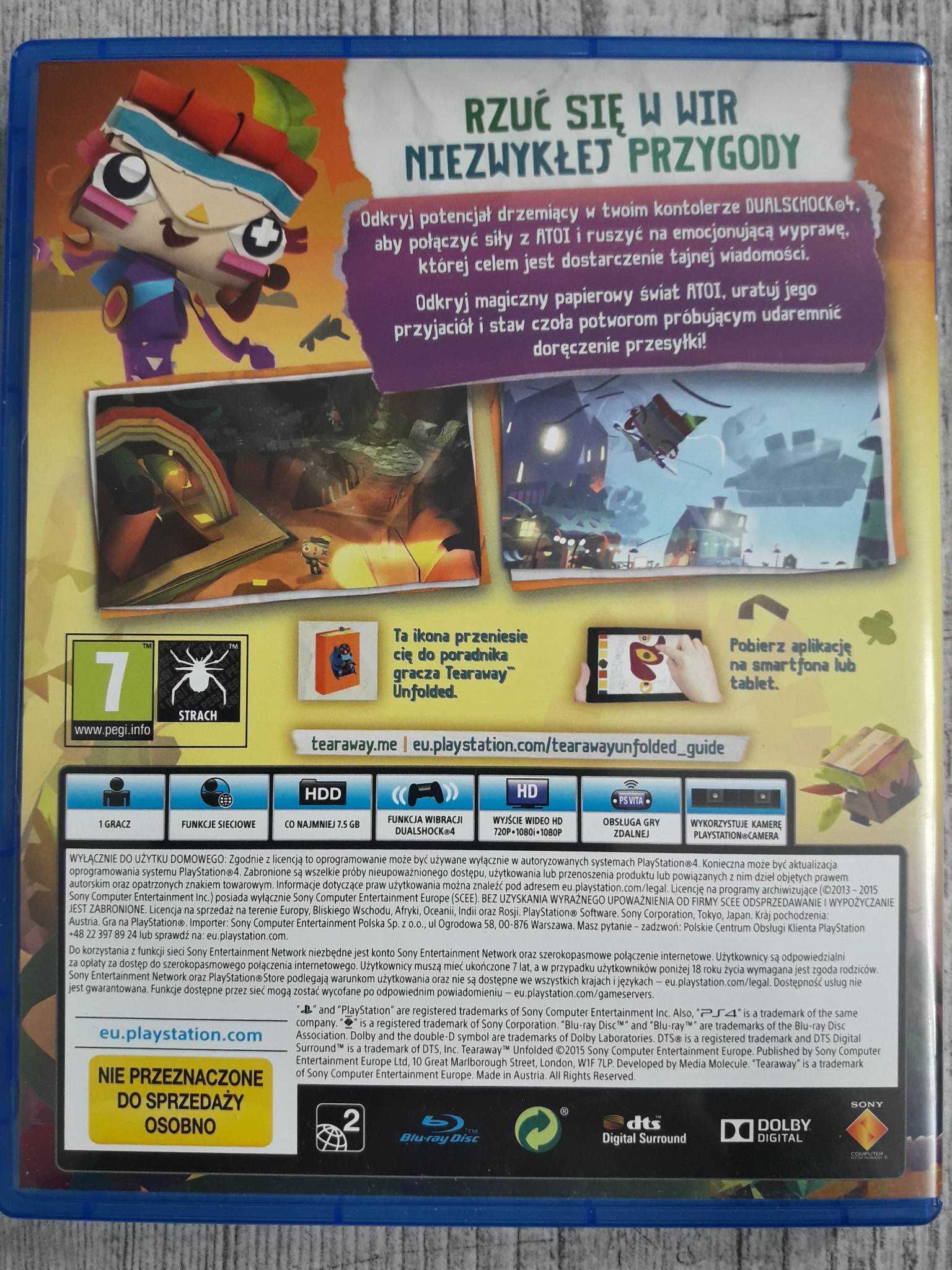 Gra Tearaway Unfolded Polska Wersja PS4/PS5 Playstation