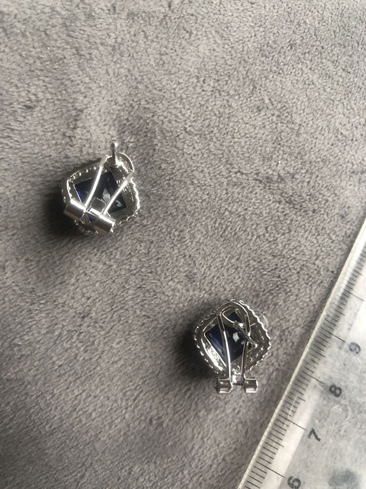 Kolczyki szafiry nano 1 cm!