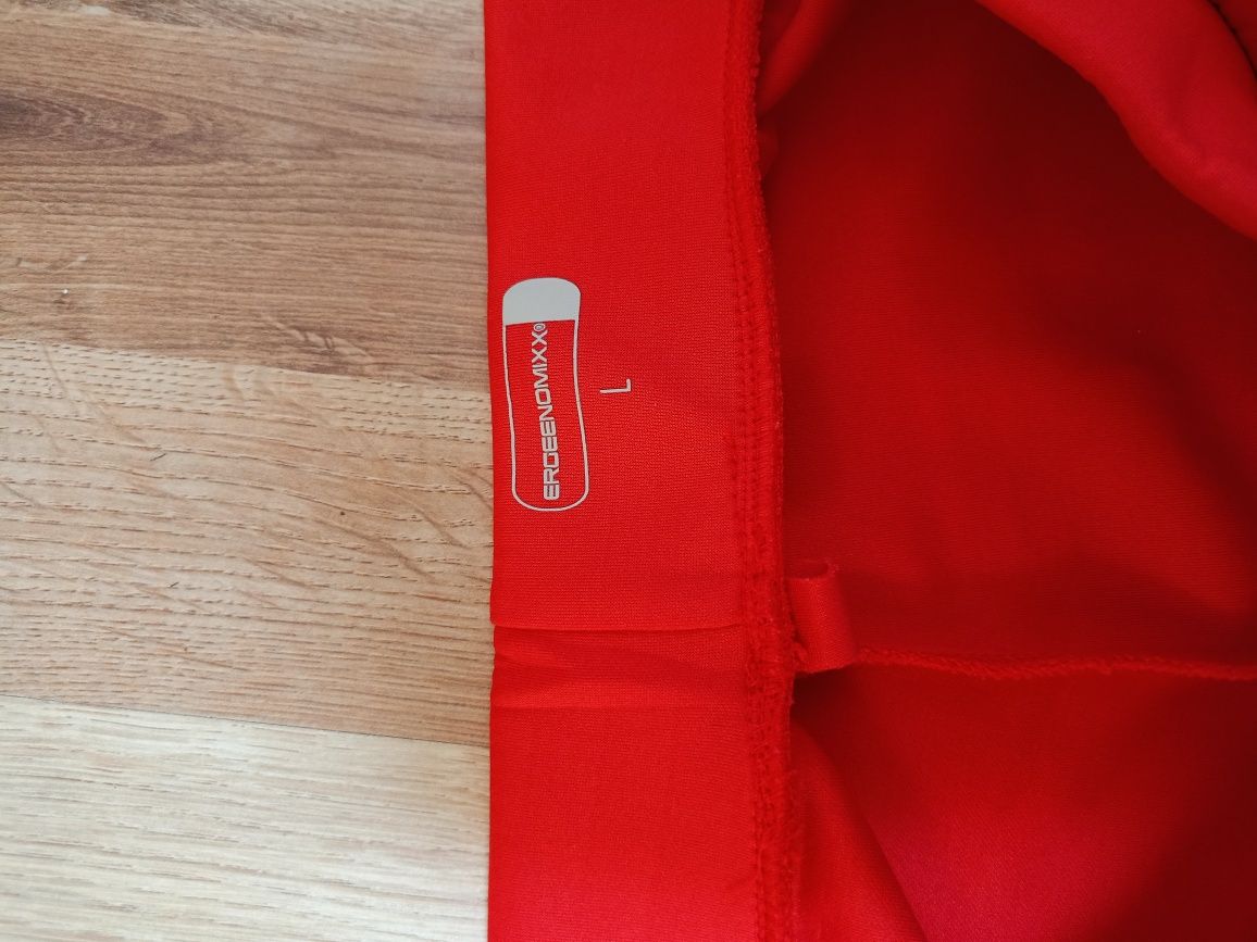 119) szerokie czerwone spodnie dresy szerokie nogawki L xl 44