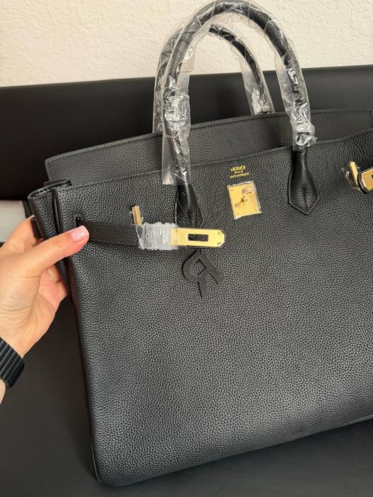 Сумка Hermes Birkin велика | шкіра | чорна, тауп, бежева