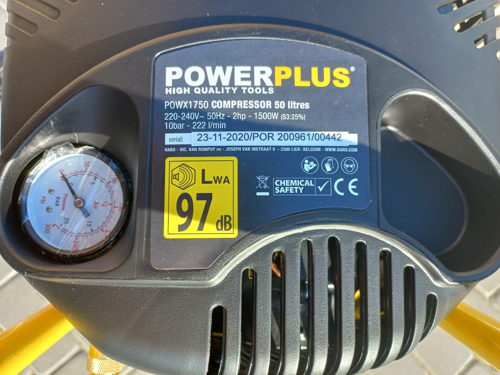 Компресор powerplus powx1750 компресор 50л