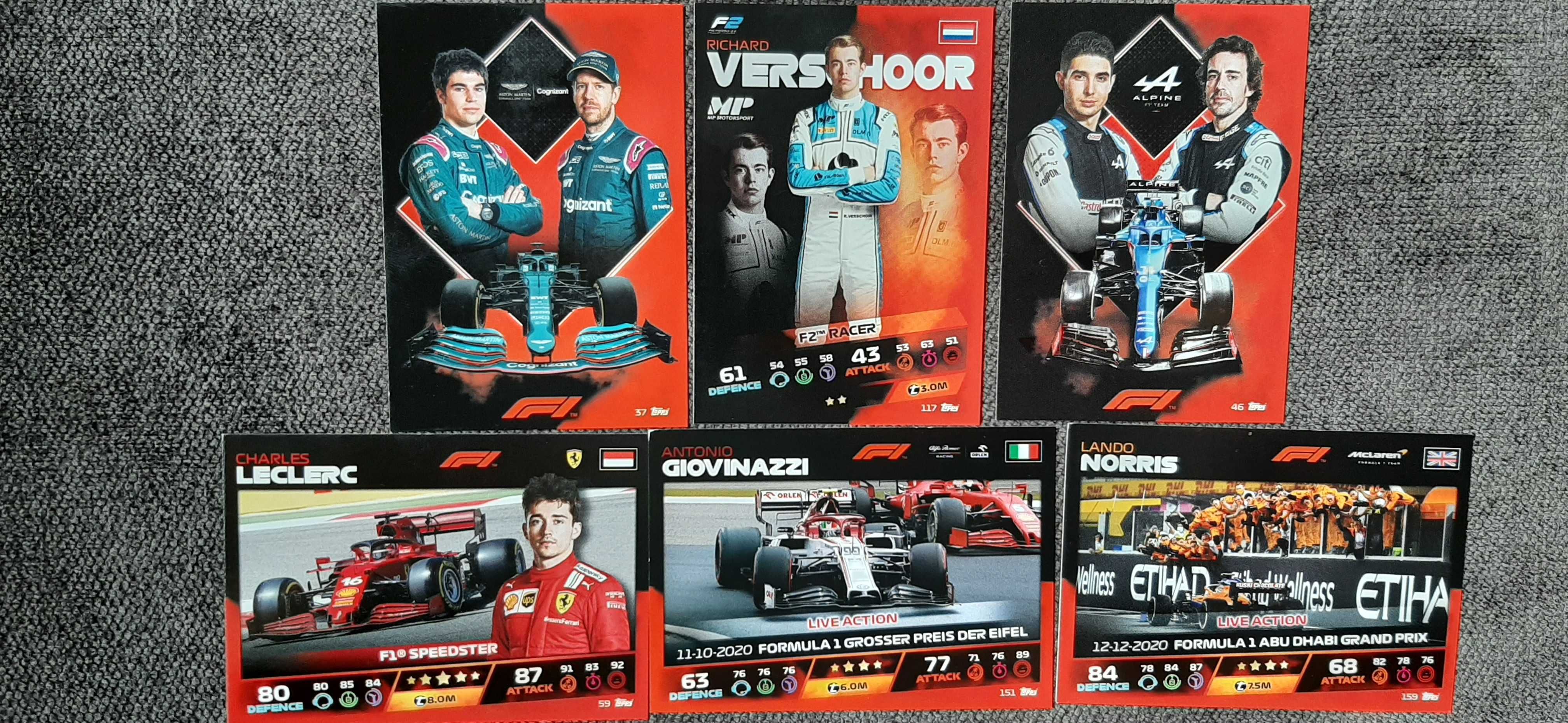 Karty Topps F1 -edycja 2021 -seria druga komplet 17 kart Turbo Attax