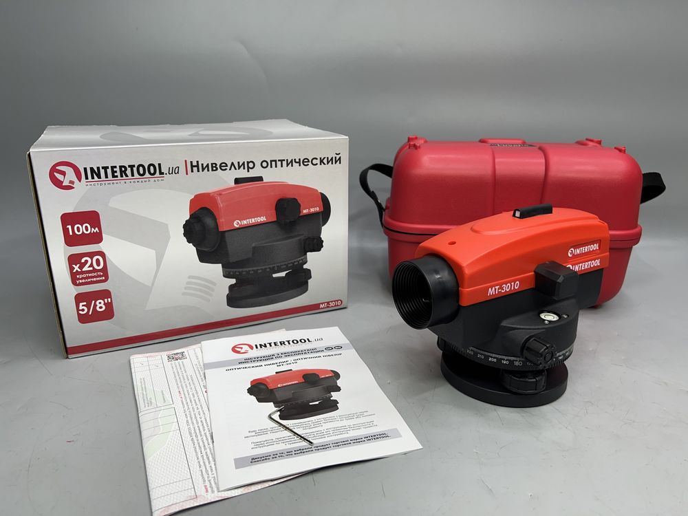 Оптический нивелир INTERTOOL MT-3010 Гарантия До 100 м Увеличение 20х