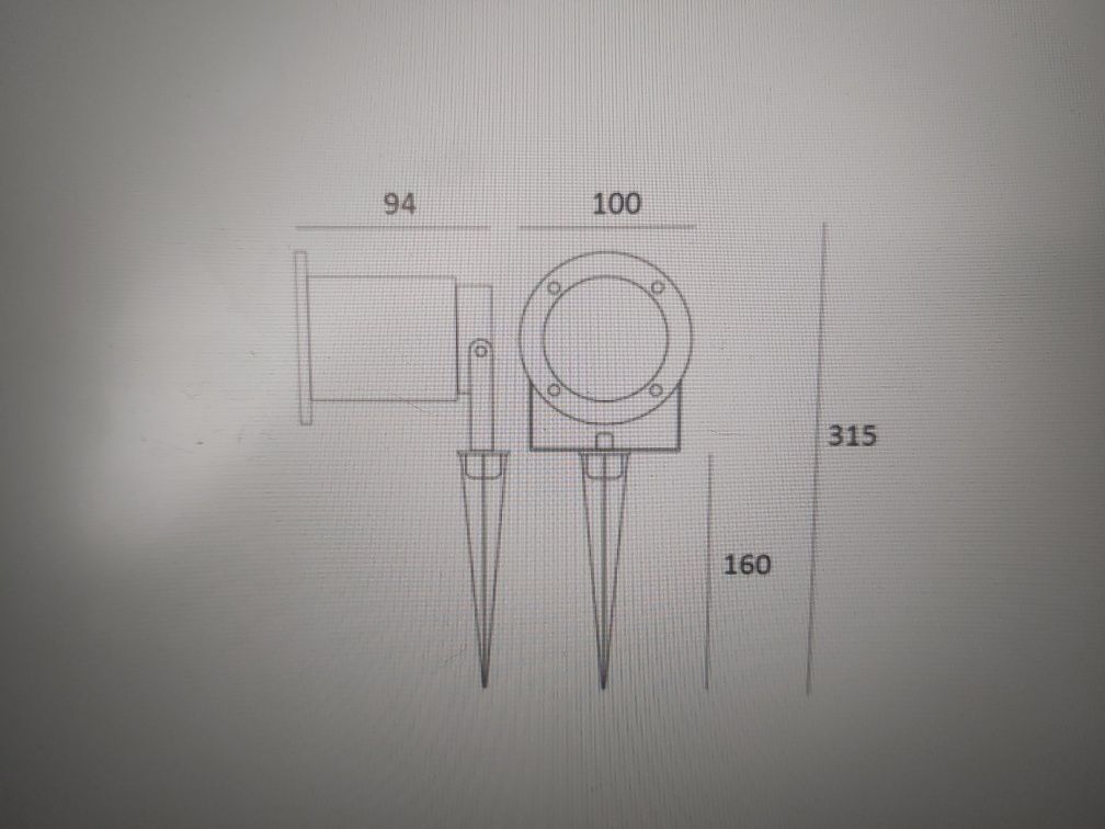 6 x REFLEKTOR ogrodowy WBIJANY szpic + LED GU10 7W KOMPLET