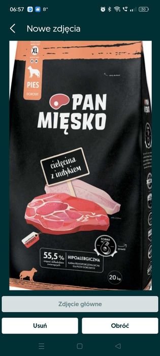 Pan Mięsko dla psa Cielęcina z indykiem chrupki XL