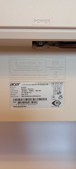 Monitor Acer B243HL 24" Full HD