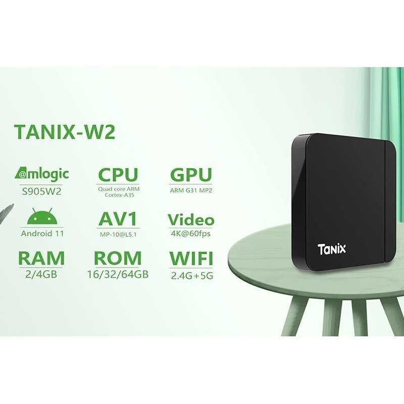 Tanix W2 4/32 Гб - Настроена! Гарантия. Оригинал. Смарт тв приставка