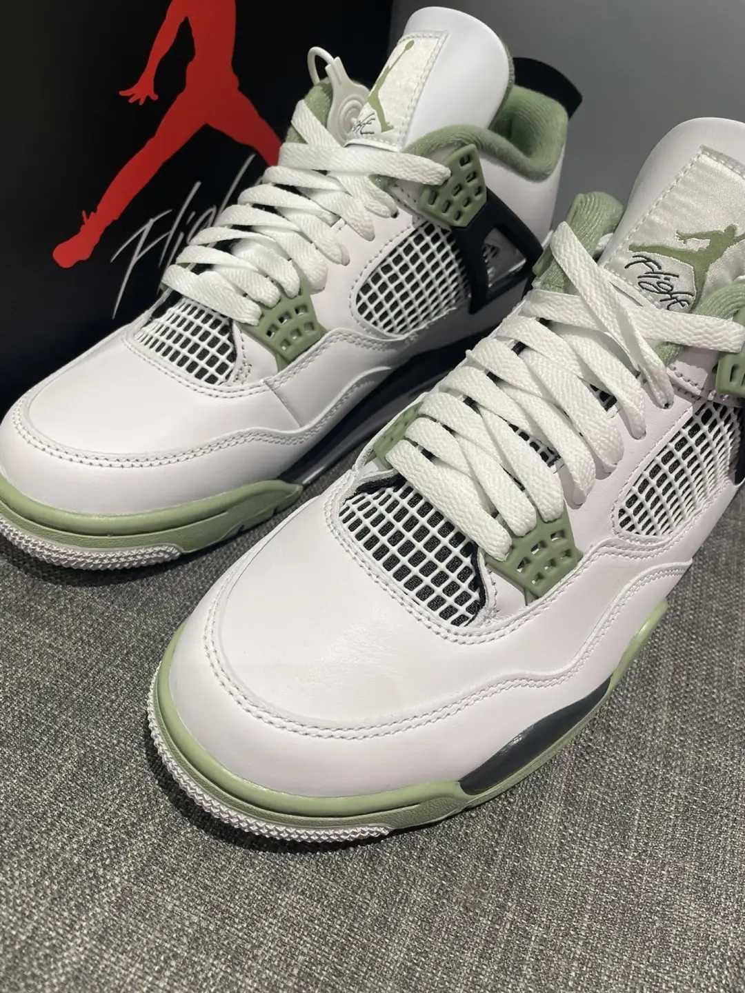 *NoweJordan4 Air4ButyGreenBlackUnisexTrampki*Niefałszywy 46