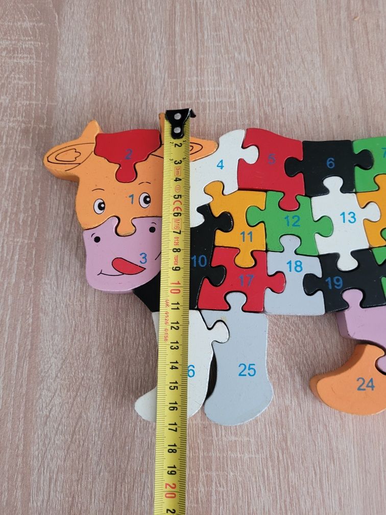 Puzzle drewniane nauka liter i liczb
