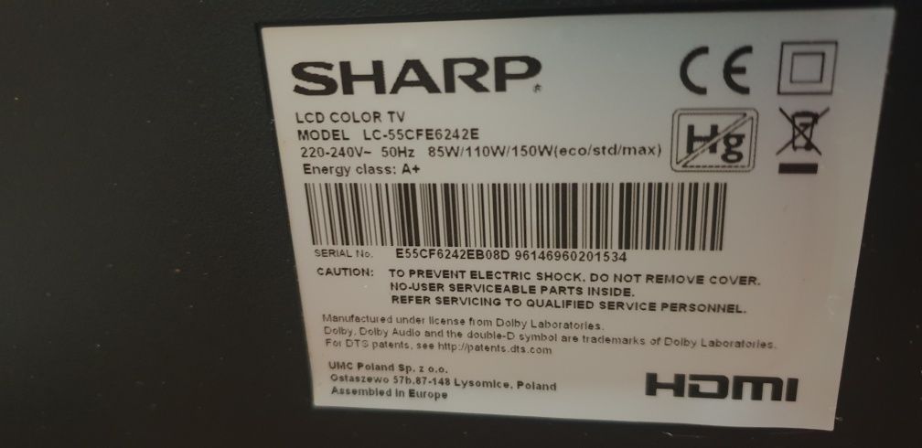 Sharp 55 Cali DVB-T-C-S2 USB Pilot Smart