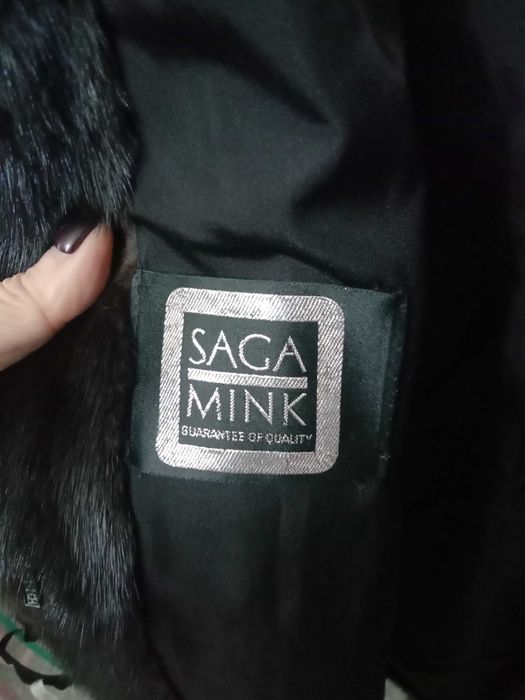 SAGA MINK. Ог 104см. Норковая шуба с капюшоном. Натуральная шуба