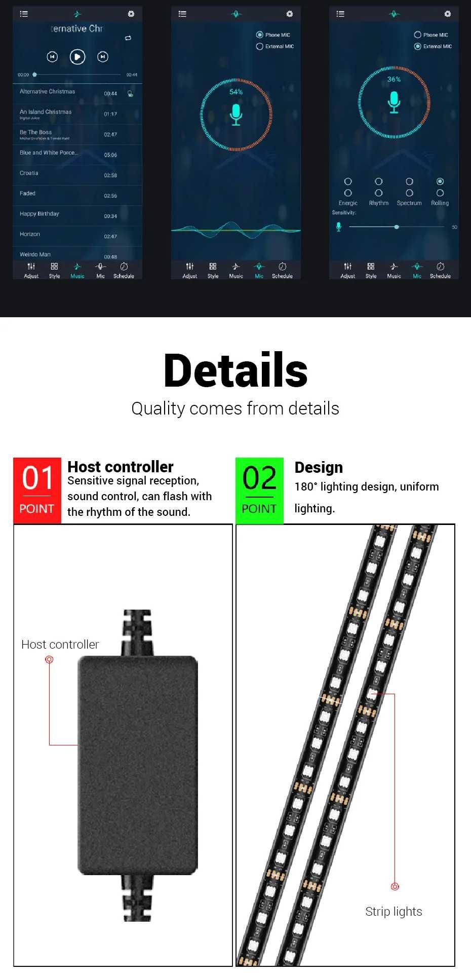 Oświetlenie LED RGB podwozia Neony wodoodporne TĘCZA APLIKACJA !!!