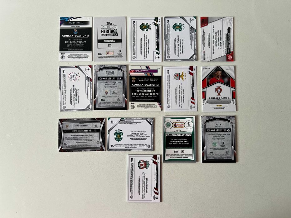 Cartas Topps Panini Auto