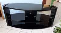 Piękny czarny szklany stolik pod telewizor szafka TV