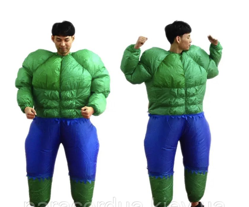 Костюм для аниматора надувной халк супергерой маска в комплекте