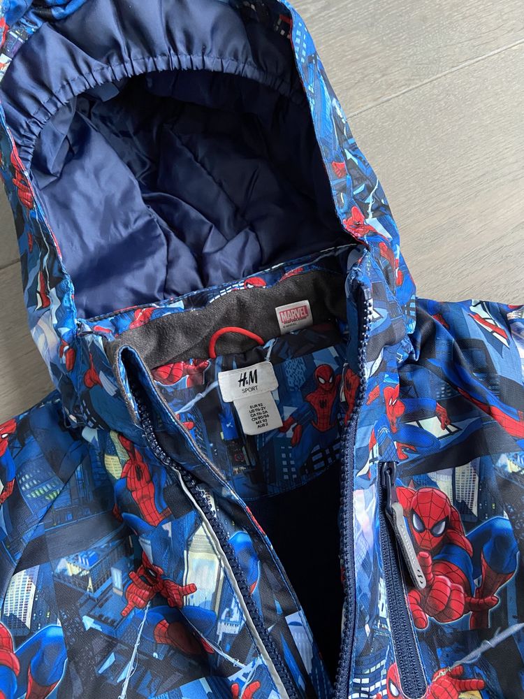Spiderman Marvel kurtka zimowa/narciarska H&M rozmiar 92