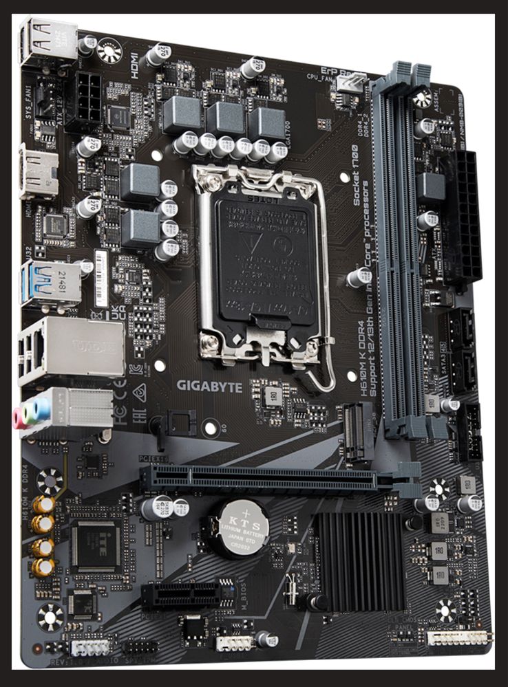 Материнская плата Gygabite Н610М К DDR4 ( s1700, Intel H610,  PSI-EX16