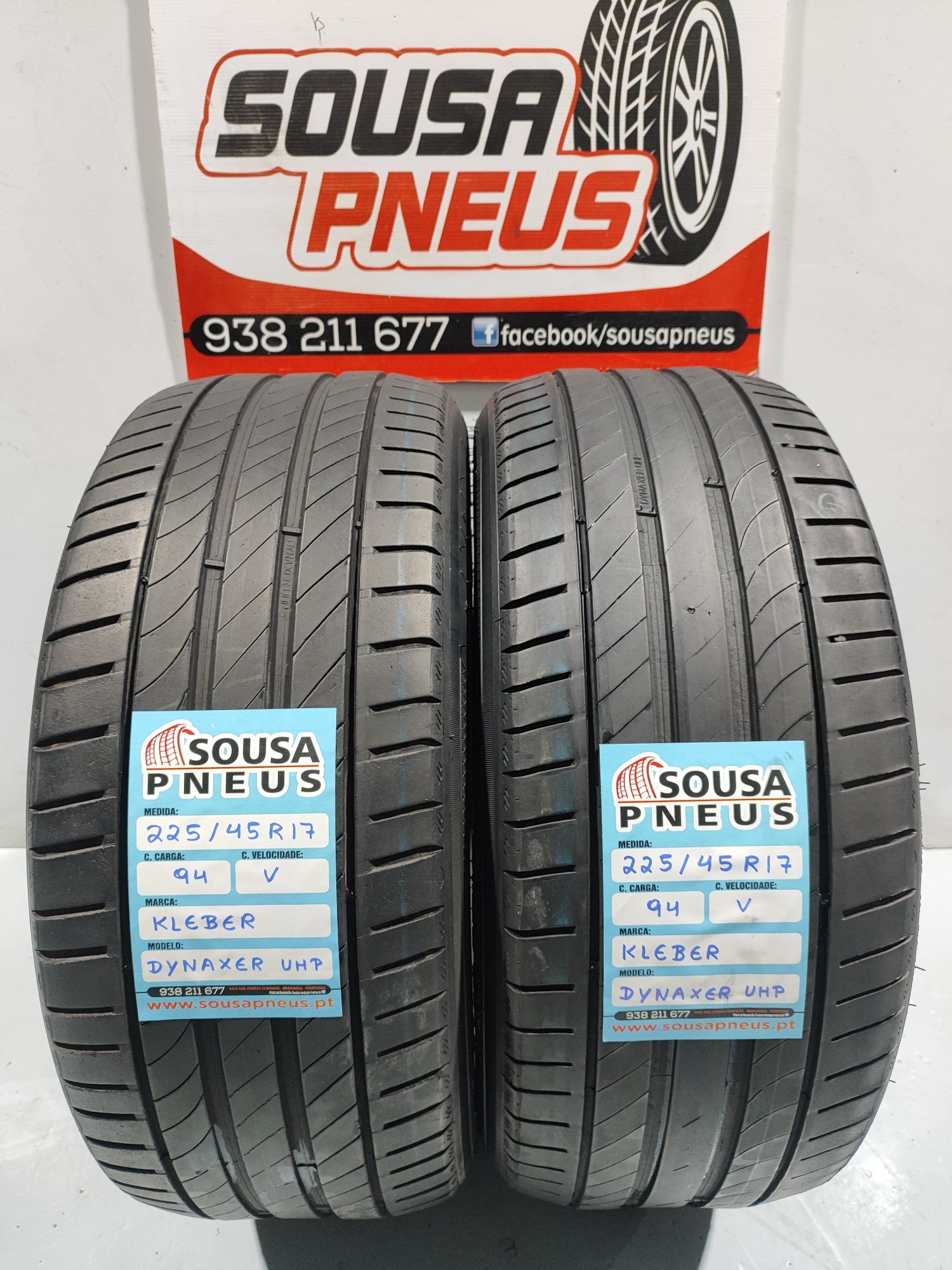 2 pneus semi novos 225-45R17 Kleber - Oferta dos Portes