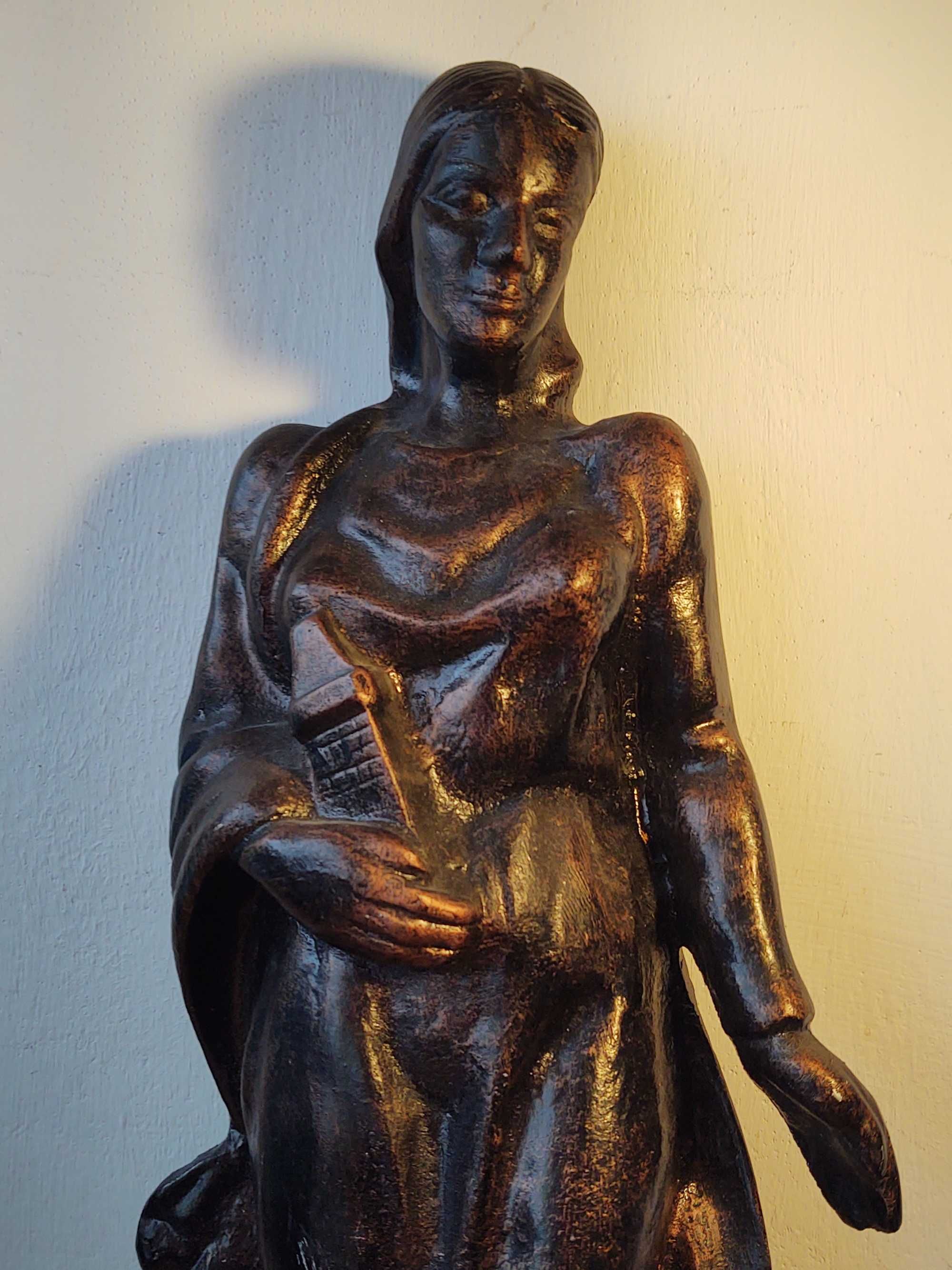 3X Relief Płaskorzeźba Artefakt Kobieta Nimfa Dzbanem Metal Szlachetny