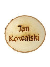 Winietka podziękowanie wizytówka wesele plaster drewna brzoza dąb