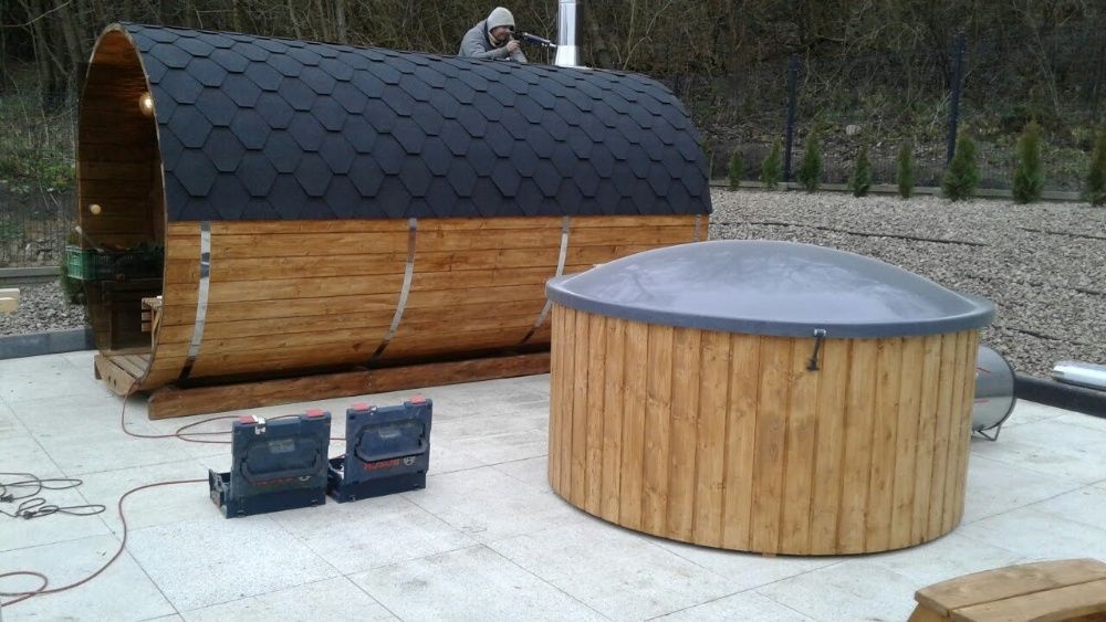 Sauna Ogrodowa Beczka 400cm Harvia Sauna Fińska Sucha Do Ogrodu