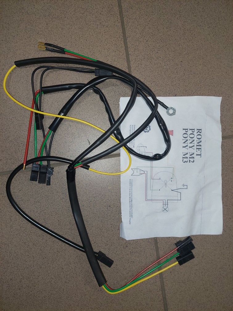 Nowa kpl instalacja elektryczna wiązka rama motorynka m2 m3