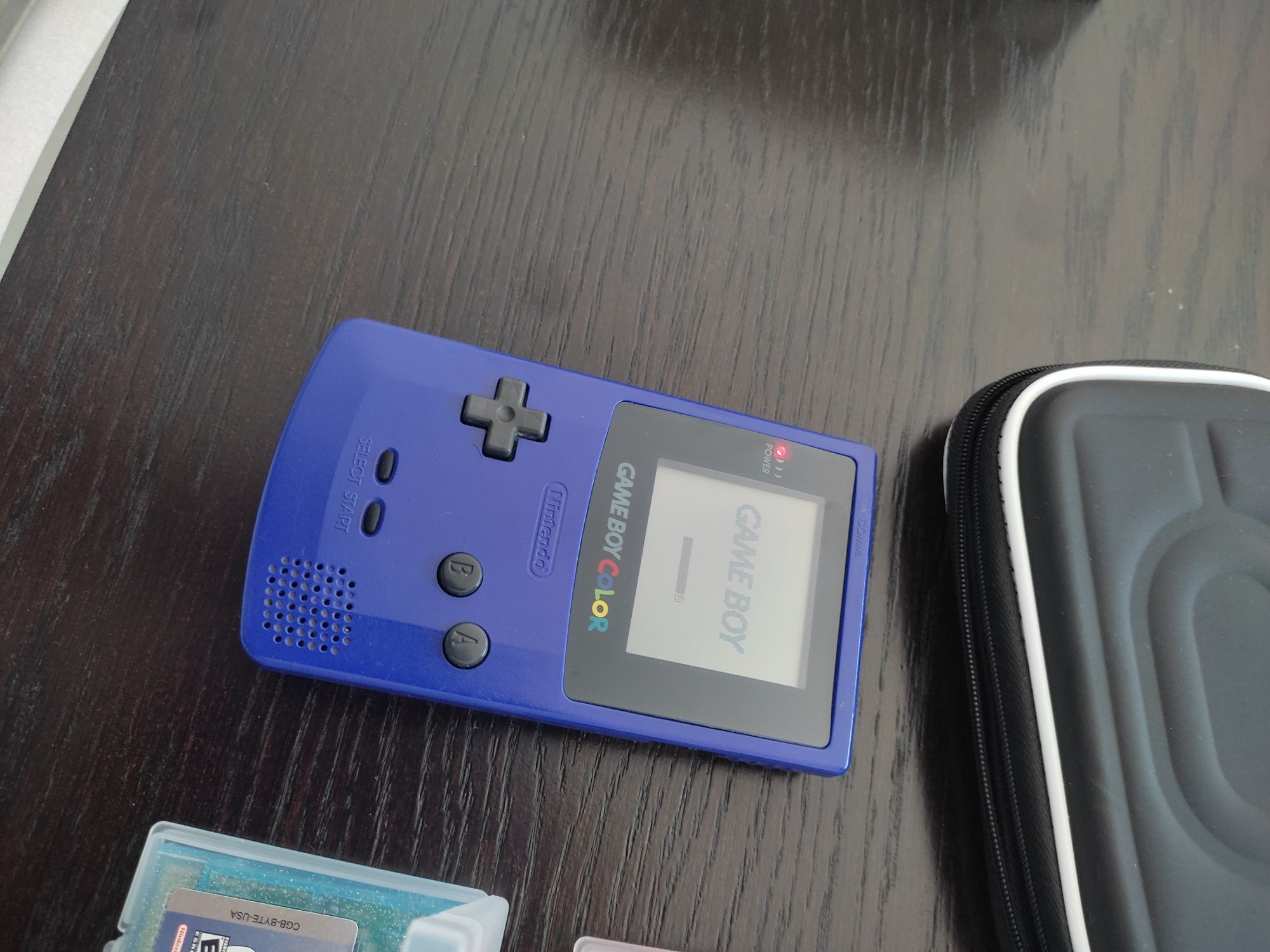Pack Gameboy color roxo com 7 jogos Pokémon cabo link e bolsa