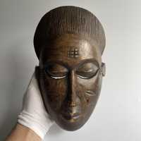 Afrykańska maska dekoracja na ścianę rzeźba lud Baoule etno