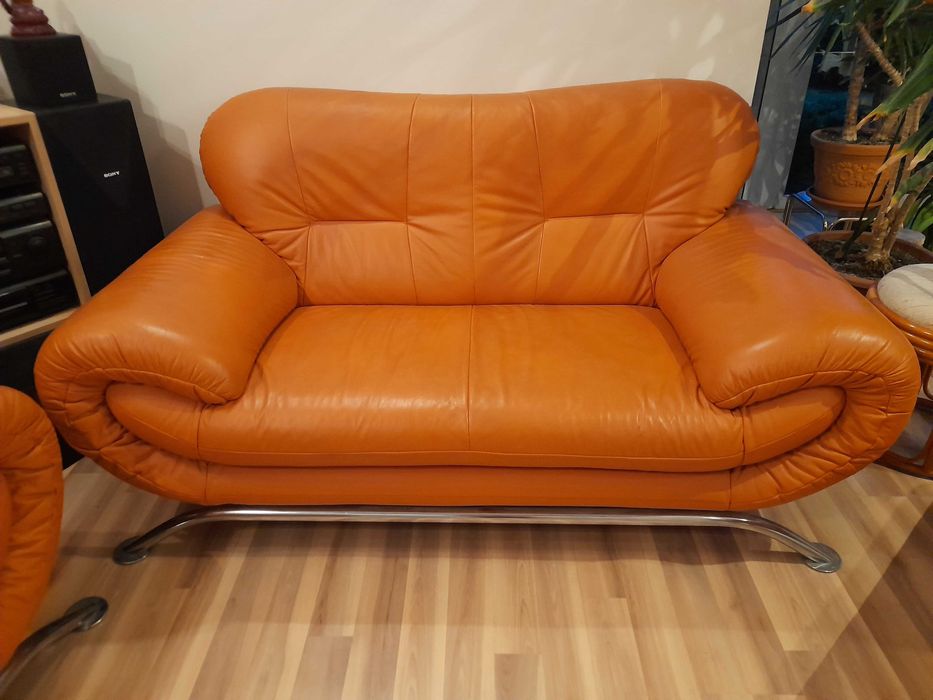 Wypoczynek skóra sofa 3-osobowa + sofa 2-osobowa + fotel, 3+2+1