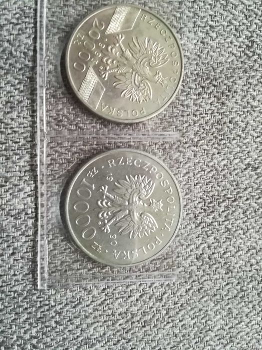 4 monety 10000zł 20000zł 1990r 1993r