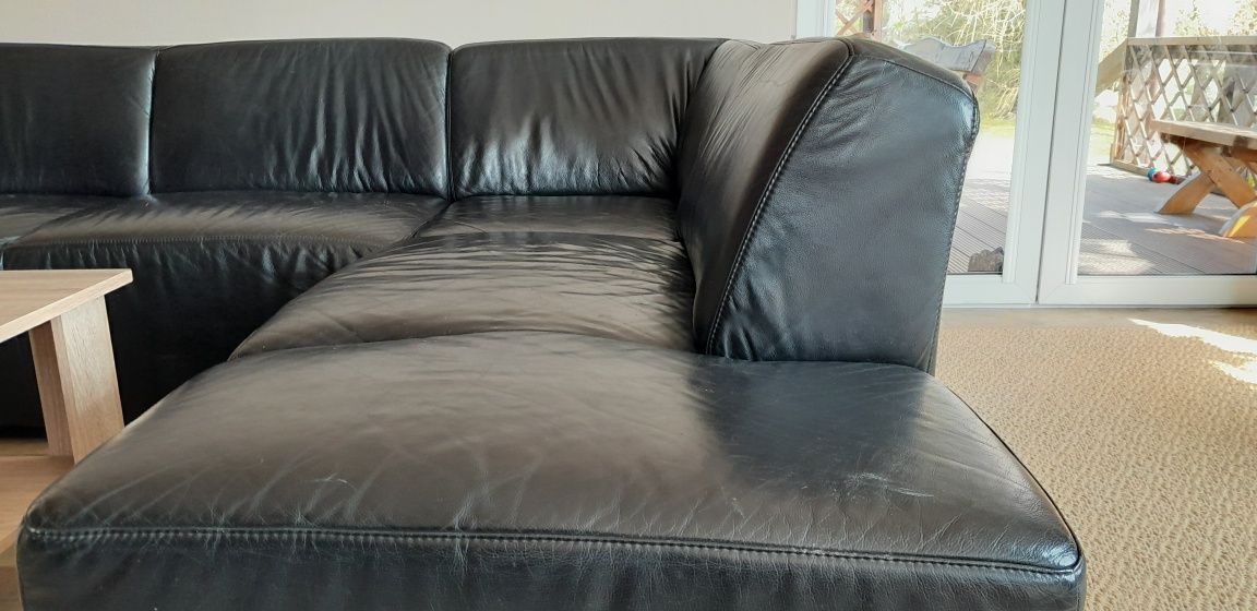 Etap Sofa narożnik skóra kolor czarny