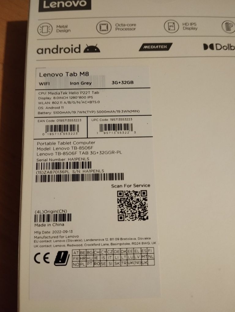 Lenovo tab 8, nowy