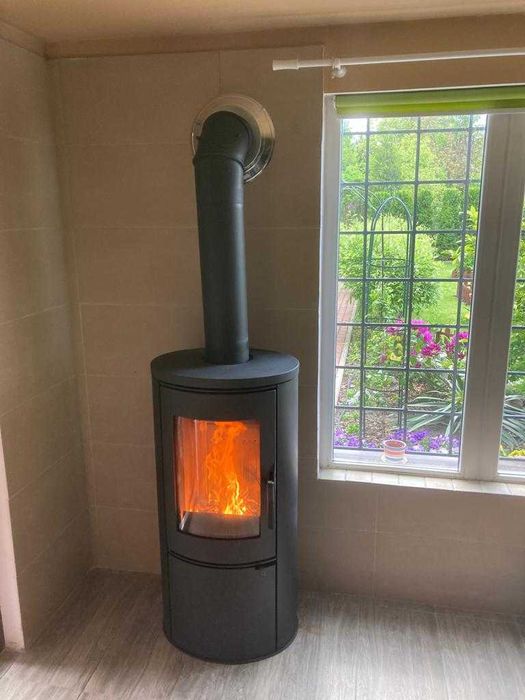 sprzedaż montaż koza piec ROLLO z komin zewnętrznym z rur kwasowych