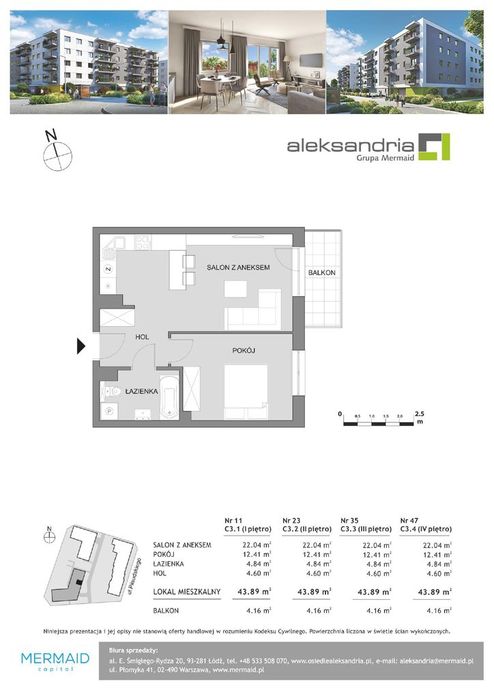 NOWE 2pokojowe mieszkanie - ul. Piłsudskiego 30, Aleksandria II