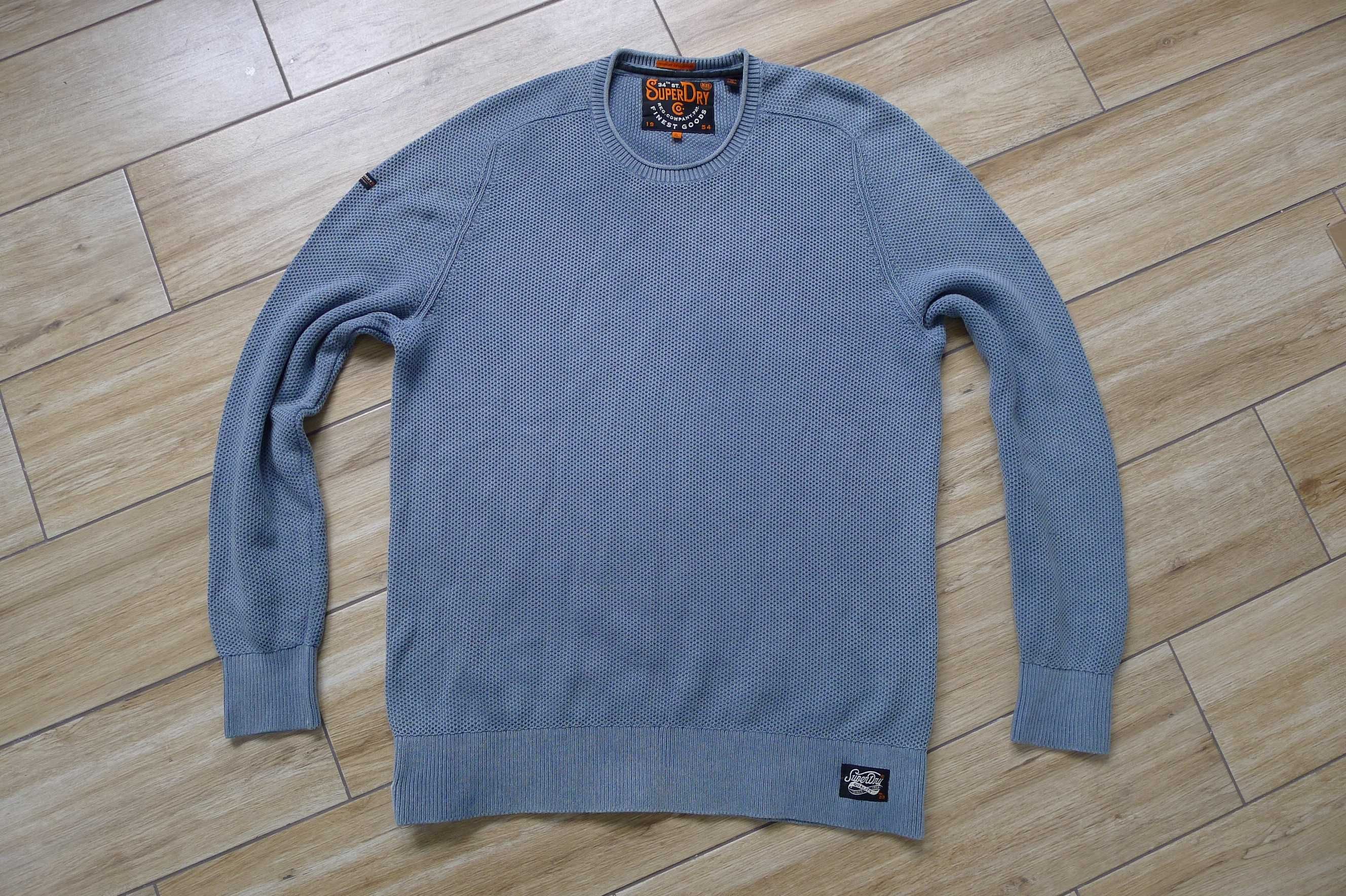 sweter SUPERDRY Japan PREMIUM Knit. szary r. XL