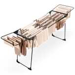 Suszarka na pranie metalowa czarna rozsuwana XXL 204-260x56x103 cm