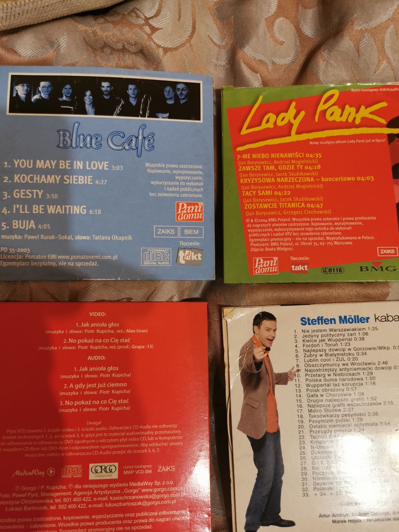 Płyty CD Feel Blue Cafe Lady Pank i kabaret Steffen Moller