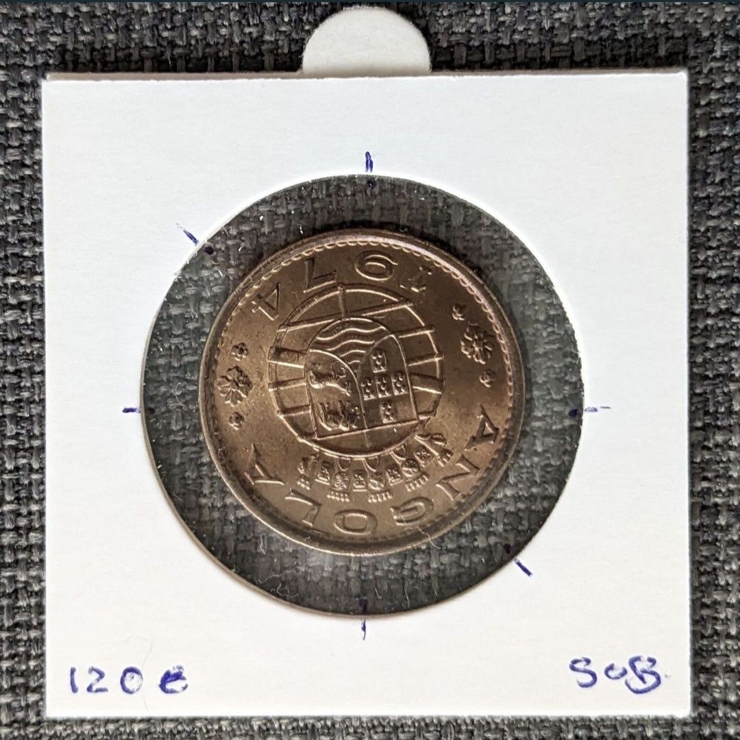 Moeda 1 escudo Angola 1974