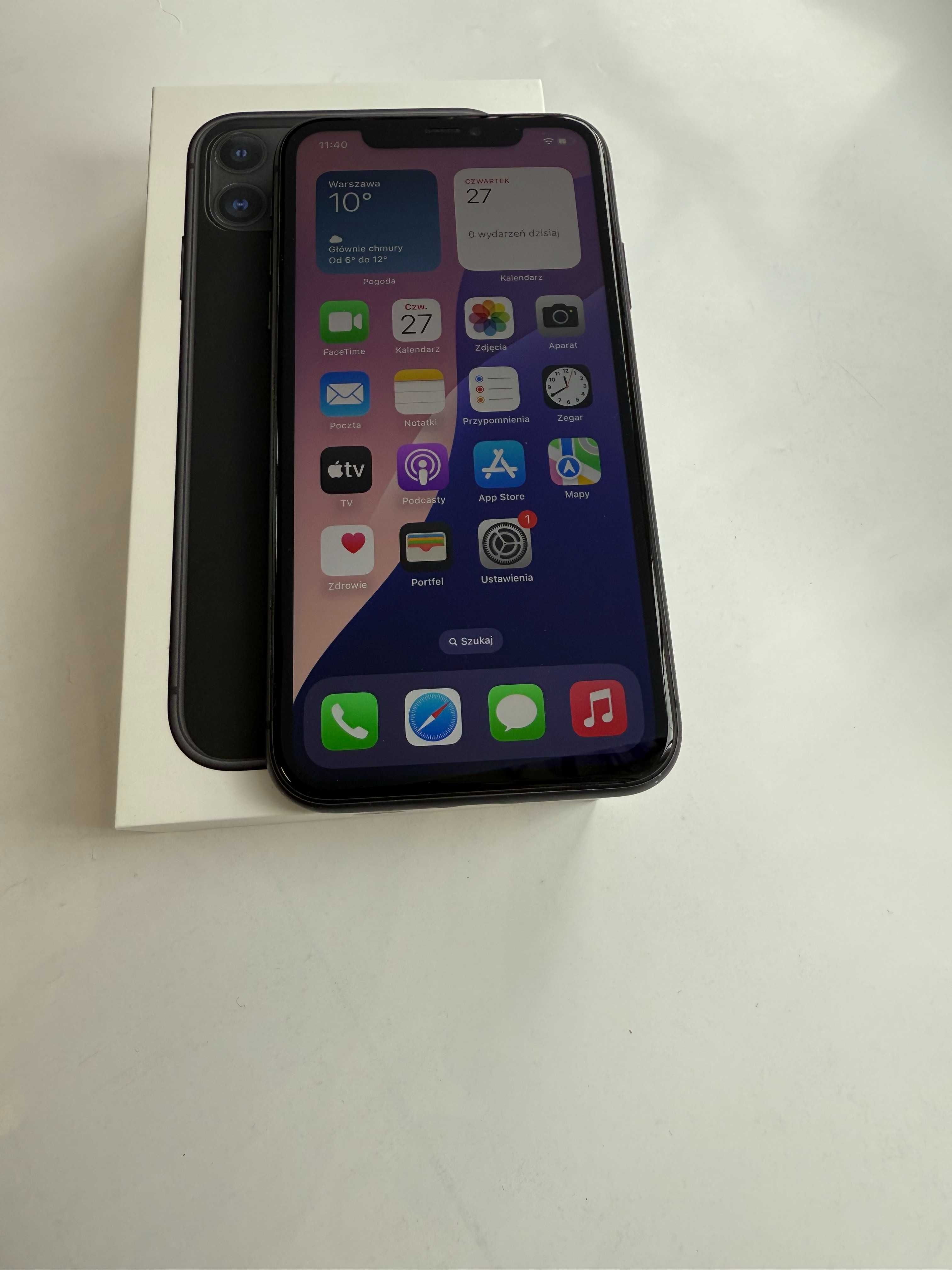 iPhone 11, Black, 64 GB, gwarancja