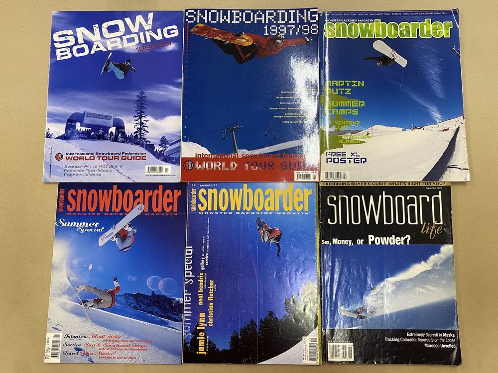 12 Revistas internacionais de Snowboard (anos 90/00)