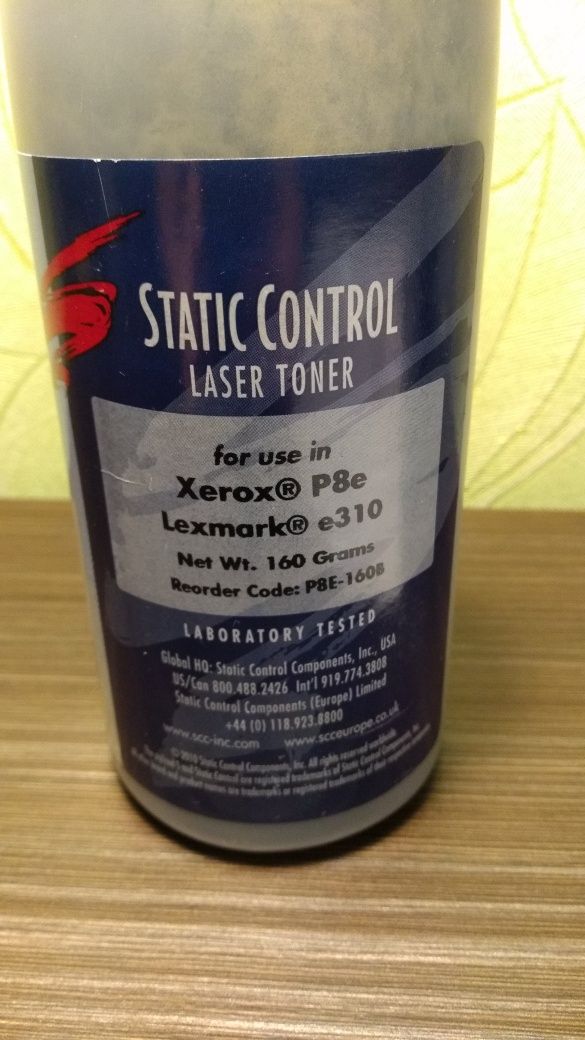 Оригінальний тонер XEROX P8E/Lexmark E310 Static Control 160g