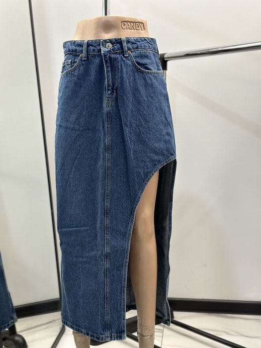 Джинсова міді спідниця М