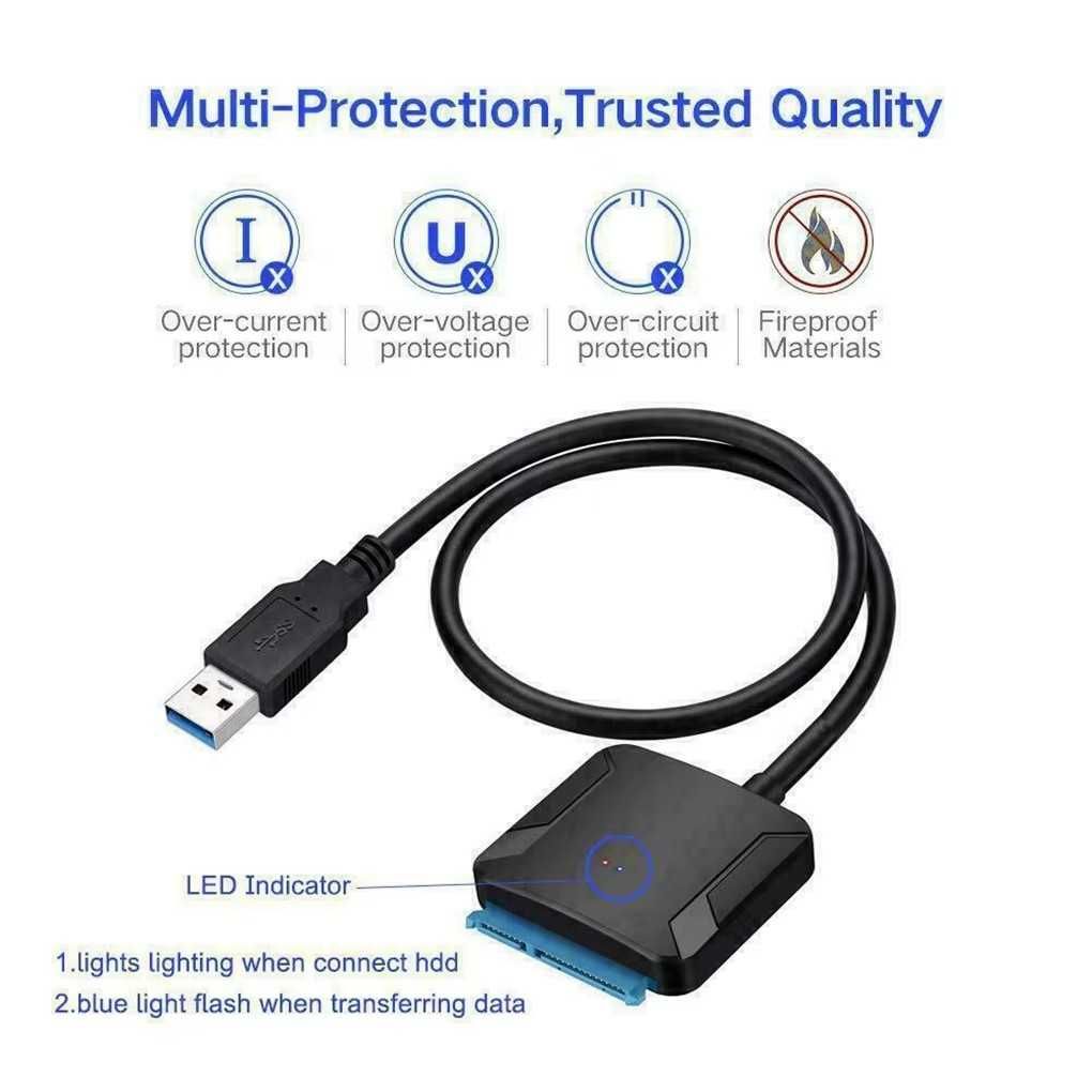 Nowy Adapter SSD / HDD 2,5'' 3,5'' SATA - USB 3.0 + zasilacz 12V, 2A.